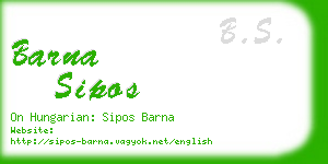 barna sipos business card